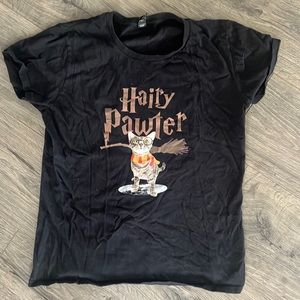 EUC Hairy Pawter Harry Potter cat t-shirt size medium